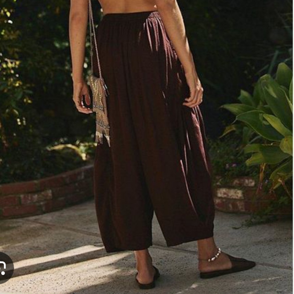 Free People Wide Leg Pants in Brown